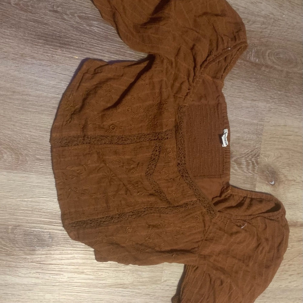 Women’s Brown Embroidered top